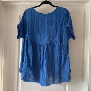 We The Free Free People Blue tunic top with pockets XS